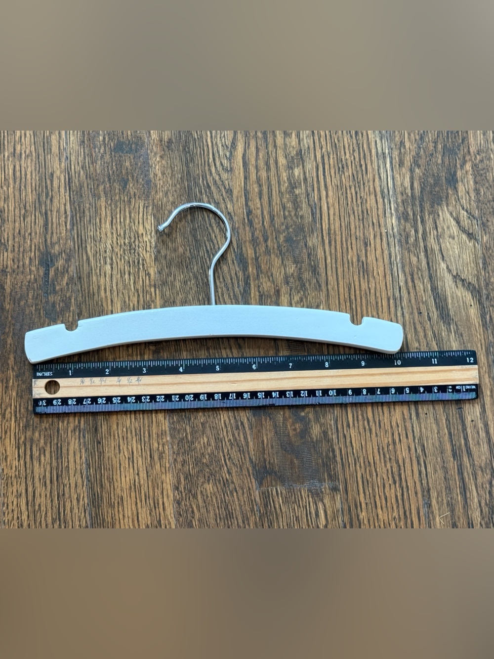 10” Kids Wooden Clothing Hanger with Metal Hook - White-47 pieces
